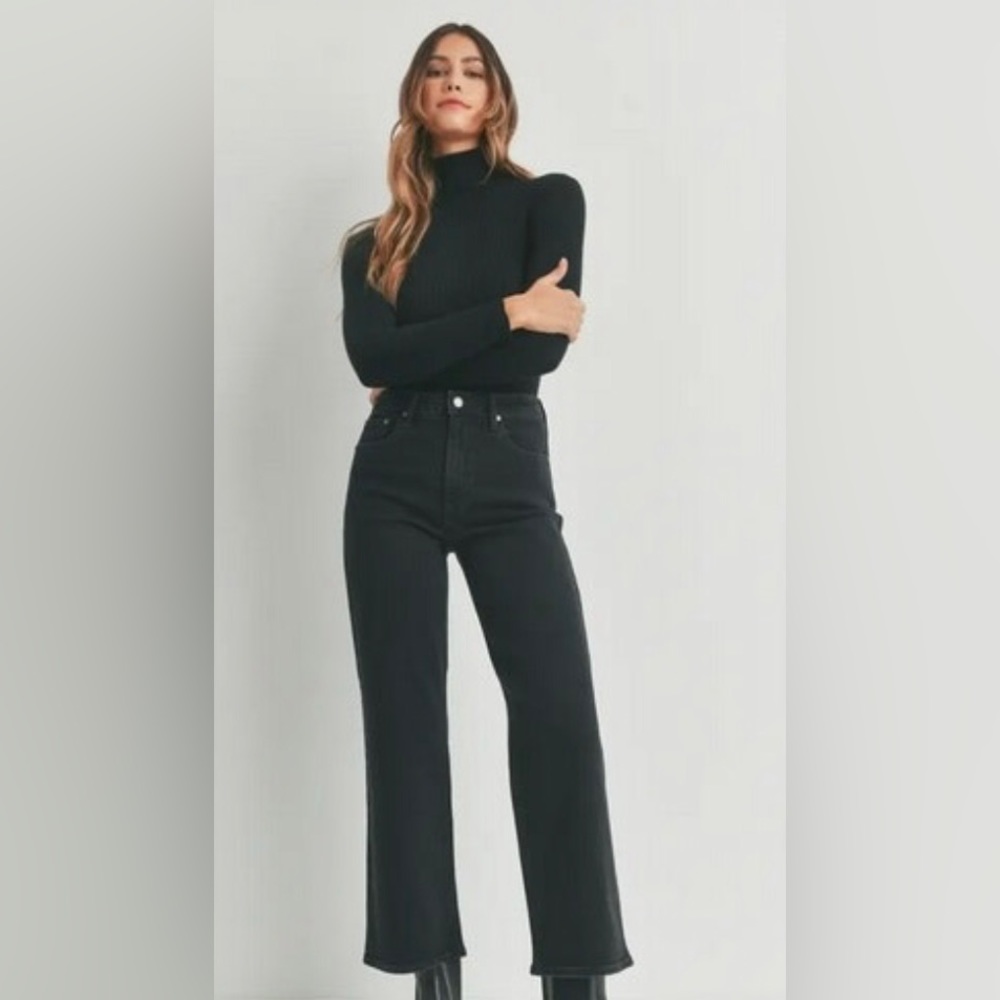 Just Black High Rise Full Length Straight Jean - Washed Black Size 26